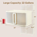VUSIGN 360 QT Stackable Storage Bins with Lid, Folding Storage box with Wheels, Collapsible Plastic Storage Bins for Closets, Stackable Storage Organizer, Storage Containers, 4Pack, White