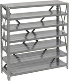 Global Industrial 7 Shelf Steel Shelving with (36) 4" H Plastic Shelf Bins, Gray Frame & Yellow Bins, 36" W x 12" D x 39" H, Industrial or Commercial Storage, Assembly Required