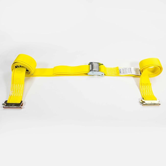 US Cargo Control E-Track Cam Buckle Straps (2-Pack), 2 Inch x 12 Foot E Track Straps with Cam Buckle and Spring E-Fittings, 2,500 LBS Break Strength, Easy-to-Use Tiedowns in Vans and Trailers