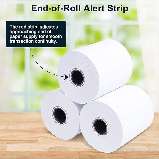 (150 Rolls) Thermal Receipt Paper 2 1/4 x 50 - BPA-Free Credit Card Machine Paper Rolls for POS Systems, Compatible with Square Terminal, Clover Flex and More