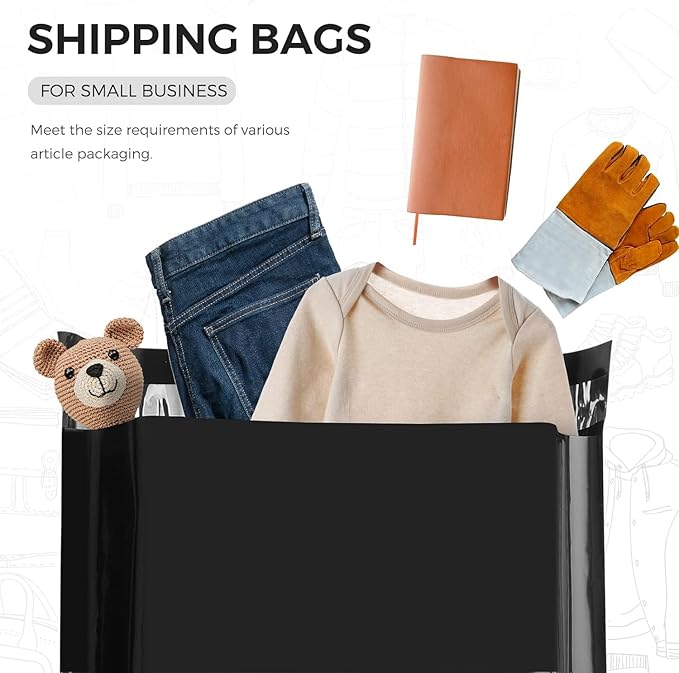 Metronic Poly Mailers 10x13 100 Pcs | Small Shipping Bags for Clothing | Mailing Bags for Small Business, Shipping Envelopes,Packing Bags in Black
