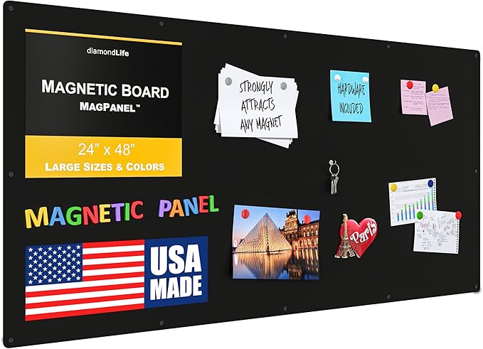 24"x48" - Magnetic Board - Memo & Vision Board for Home, Office, and Classroom - Magnet Board for Kids - Pre-drilled Mounting Screws Included