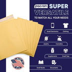 Kraft Bubble Mailers 200 Pack, 8.5 x 14.5 Inch Padded Shipping Envelopes, Yellow Mailing Envelopes for Documents & Packages, Durable & Lightweight, Made in USA