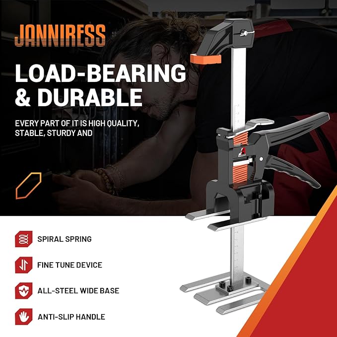 Labor Saving Handle 2 Pack,12 in Construction Jack,Multifunctional Furniture Lifter Jacks for Installing Cabinets and Wall Tile Height Adjuster Handheld Tool, Load 440LBS