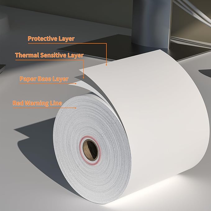 CLASSY Thermal Paper 3 1/8 x 230ft, 5 Rolls Receipt Paper for Cash Registers Printer, ATM Machine,Compatible with Wide Range of POS Systems for Small Business