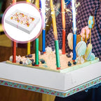 5 Set Corrugated Full Sheet Window Cake Box 26x18x4 Inch with Cake Board and Pink Satin Ribbon Heavy Duty Large Rectangle Bakery Boxes with Window White Bakery Boxes for Packaging Cupcake