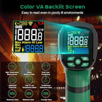 Infrared Thermometer Gun,SQECH Laser Thermometer Gun -40℉～2192℉(-40℃～1200℃),50:1 Non-Contact High Temp Thermometer with Thermocouple Probe,Color Backlight,Adjustable Emissivity,for Industry&Home