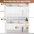 55" Retractable Baby Gate Extra Wide, 41" Tall Retractable Dog Gate for Stairs, Doorways, Decks, Mesh Gate Long Child Gate Pet Gate for Indoor, Outdoor, with Reinforced Mesh Rods, Dual Locks