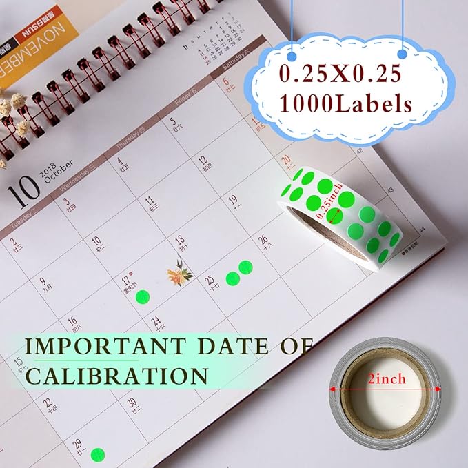 PARLAIM 0.25 Inch Color-Code Dot Stickers,1000 Stickers Roll Coding Label Sticker for Office,Student Classroom(Fluorescent Green)