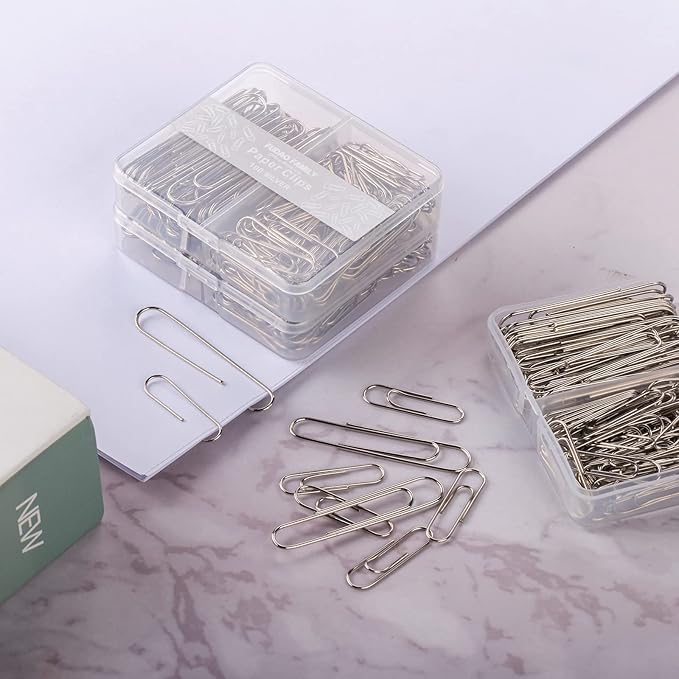 Paper Clips Assorted Sizes, Large PaperClips, Small PaperClips, Paper Clip, Paperclips, Pack of 3 Boxes of 100 Clips Each (300 Clips Total)