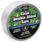 Clear Double-Sided Tape for Crafts, 2 Inch Wide Heavy-Duty Adhesive, Strong Sticky Thin Mounting Tape for Posters, Carpets, and Wall-Safe Use, 90ft x 2"