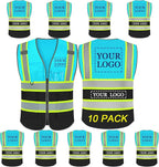 BeautyWill Custom Logo Safety Vest Class2 High Visibility Reflective Vest Breathable Construction Vest
