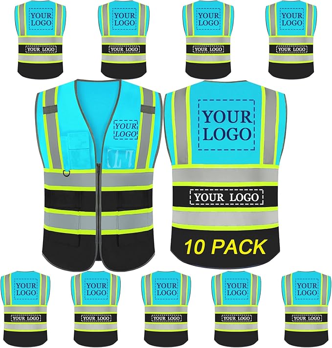 BeautyWill Custom Logo Safety Vest Class2 High Visibility Reflective Vest Breathable Construction Vest