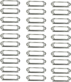 LGEGE 30 Pcs Card Holder Drawer Pull Office Library File Drawer Tag Carbinet Shelves Drawer Name Lable Holder(Color Silvery)