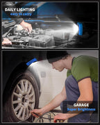 Led Work Light with 4 Modes,1200LM Portable COB Magnetic Light,3350mAh Recharge Spotlight and Floodlight,150° Rotate IP65 Waterproof for Car Repair and Camping, Blue (1 Pack Without Hook)