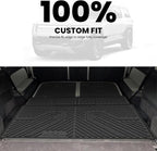 LASFIT Trunk Mat & Backrest Mats for Rivian R1S 2026 2025 2024 2023 2022, All Weather TPE Custom Fit Cargo Liner for R1S Cargo Mat, Black, Easy to Clean
