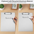ZCZN Metal Clipboards, 10 Pack Heavy Duty Aluminum Clipboards 12 x 9 Inches, A4 Letter Sizer Document Holder with Low Profile Clip, Suitable for School, Office, Jobsite or Medical Staff, Silver
