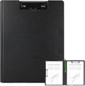 Clipboard Folder, A4 Foldable Clipboards, Office Clipboard Folder with Double Clips Metal Clip, 360 Degree Foldable Storage Clipboards for Office, School or Medical Field, Black