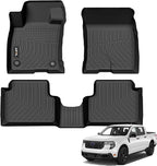 AIPOIL® Floor Mats for 2022-2025 2026 Ford Maverick (Not for Hybrid) Fits 1st & 2nd Row TPE All Weather Anti-Slip Floor Liners Full Set Custom Car Mats Accessories, Black