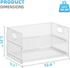 Marbrasse 2 Tier Paper Organizer Letter Tray, Mesh File Organizer with Handle, Paper Sorter Desk Organizer for Home Office Supplies - White