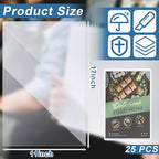 Henoyso 25 Pcs 11" x 17" Rigid Print Protectors, Heavy Duty Hard Plastic Sheet Page Protectors Crystal Menu Holder Clear Poster Sleeve Top Loading Frame for Magazine Photo Paper Poster Prints