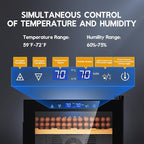 Tylza Cigar Humidor Cabinet 50L, Temp & Humidity Control Electric Humidors for Cigars, 370 Cigars, Digital Hygrometer, Safety Lock, Cigar Humidors with Cedar Wood Drawer Shelves, Cigar Gifts for Men
