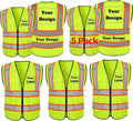 Safety Vest Customize Logo with 5 Pockets & Zipper Reflective High Visibility Vest Class 2 Outdoor Workwear