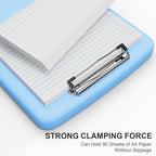 Plastic Clipboard with Storage, 8.5 x 11 Storage Organization Box Side-Opening, Heavy Duty Clip Board with Pen Holder and Paper Folder for Nurses, Teachers, Office & School Supply, Dark Blue