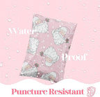 10x13 Designer Christmas Holiday Poly Mailer 100 Pack Heavy Duty Waterproof Self Seal Shipping Bags Large Mailing Envelopes Bulk Tear Resistant Cute Packaging Pink Santa