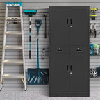 Metal Storage Cabinet, 71 Inch Tall Metal Storage Cabinet with Doors and Shelves, Pantry Cabinets with Drawer for Kitchen Storage, Garage Cabinet for Living, Dining Room, Assemble Required.