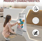 4 Pcs Stainless Steel Wet Floor Caution Sign, 24 Inch Portable Handle Bilingual Signaboard, Commercial Use Foldable Wet Floor Sign for Kitchen, Restaurant, Shop, Silver