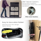 Lumizone Foldable Tool Cart with Wheels Rolling Utility Service Cart with Pegboard for Power Tool Organization Garage Organizer Storage on Wheels Heavy Duty Folding Design (Tool Cart)