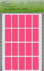 Royal Green Pink Rectangular Small tag Stickers 1.57inch x 0.75 inch - Colored File Folder Labels (40mm x 19) - 100 Pack