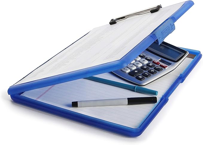 Dexas Slimcase 2 Plastic Clipboard with Storage and Side Opening