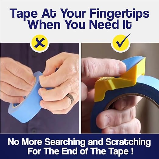 Foampro 149 Tape Cap Compact Tape Dispenser, 3-Pack for 1”, 1 1/2” and 2” Masking and Painter’s Tape | DIY Painting Accessories | Tape Corners, Create Labels, Arts & Crafts Projects & More!