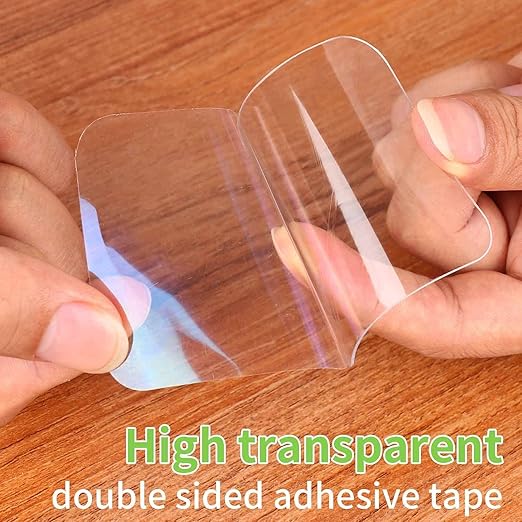 20PCS Double Sided Adhesive Pads for Mounting, 2.36inx2.36in, Sticky Tack Double Sided Tape for Walls Hanging, Two Sided Pre-Cut Squares, 2 Sided Nano Wall Mount Heavy Duty Pad Clear