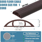 Floor Cord Covers for Wires 20FT Cable Hider Wire Cover Self Adhesive Cord Hider Floor for Offices, Homes, Workshops, Warehouses Cable Cavity 0.39" W x 0.27" H