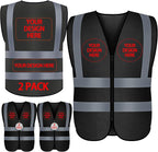 BeautyWill Custom Safety Vest Customized Logo Class 2 High Visibility Reflective Vest with Pockets Construction workwear