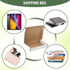 11"x8"x2" Shipping Boxes Set of 1, White Corrugated Cardboard Box Literature Mailer