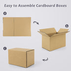 Frametory 6x4x4 Pack of 25 Corrugated Cardboard Packing Shipping Mailing Moving Carton Boxes, Brown