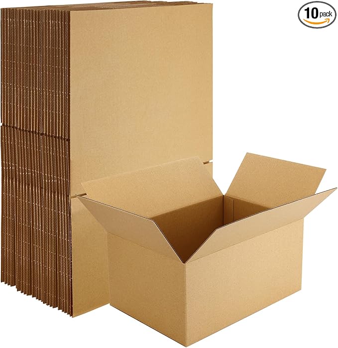 Famagic Small Shipping Boxes 10x7x5 Inch 10 Pack Brown Box Corrugated Cardboard Boxes for Packaging Small Business, Mailing Boxes for Shipping