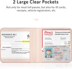CoBak Car Registration and Insurance Holder - Vehicle Glove Box Car Organizer, Auto Truck Comparment Accessories Case for Essential Document, Driver License, Cards (Oil Painting Pink)