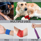 24 Pack Self Adherent Cohesive Wrap Bandages Non Woven Cohesive Bandage Elastic Self Adhesive Bandage Wrap Sports Athletic Tape First Aid Tape for Wrist Ankle Pet Vet Wrap Grip Cover 2 inch (Pink)