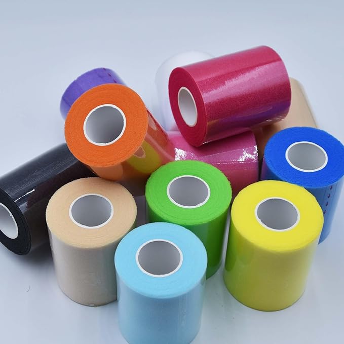 12 Packs Pre Wrap Tape, 11 Colors 2.76 Inch x 11Yards Prewrap Athletic Tape for Soccer,Foam Sport Underwrap, Underwrap Bandage for Wrists Ankles Prewrap Headbands for Hair (Rich Color)