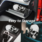 Car Registration and Insurance Holder, Leather Car Glove Box Organizer, Cool Car Accessories for ID, Driver's License Cards & Essential Document,business cards,Men&WomenBlack White Skull