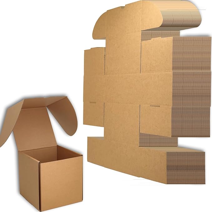 6x6x6 inches Small Shipping Boxes Set of 20 - Brown Mailer Corrugated Cardboard Boxes for Shipping Packaging Mailing Products