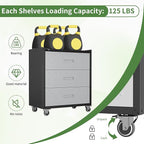 Metal Mobile Tool Storage Cabinet with Wheels,Heavy Duty Rolling Tool Cabinets for Garage,Metal Storage Cabinets with 3 Drawer,Assembly Required