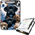 Clipboard with Storage High Capacity Plastic Nursing Clipboards with Pen Holder File Folder Storage Box Clipboard with Heavy Duty Clips for Teacher,Doctor,Offices-Lovely Dog