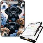 Clipboard with Storage High Capacity Plastic Nursing Clipboards with Pen Holder File Folder Storage Box Clipboard with Heavy Duty Clips for Teacher,Doctor,Offices-Lovely Dog