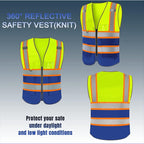 BeautyWill Custom Logo Safety Vest Class 2 High Visibility Reflective Vest for Men - Personalized Logo Team Vest